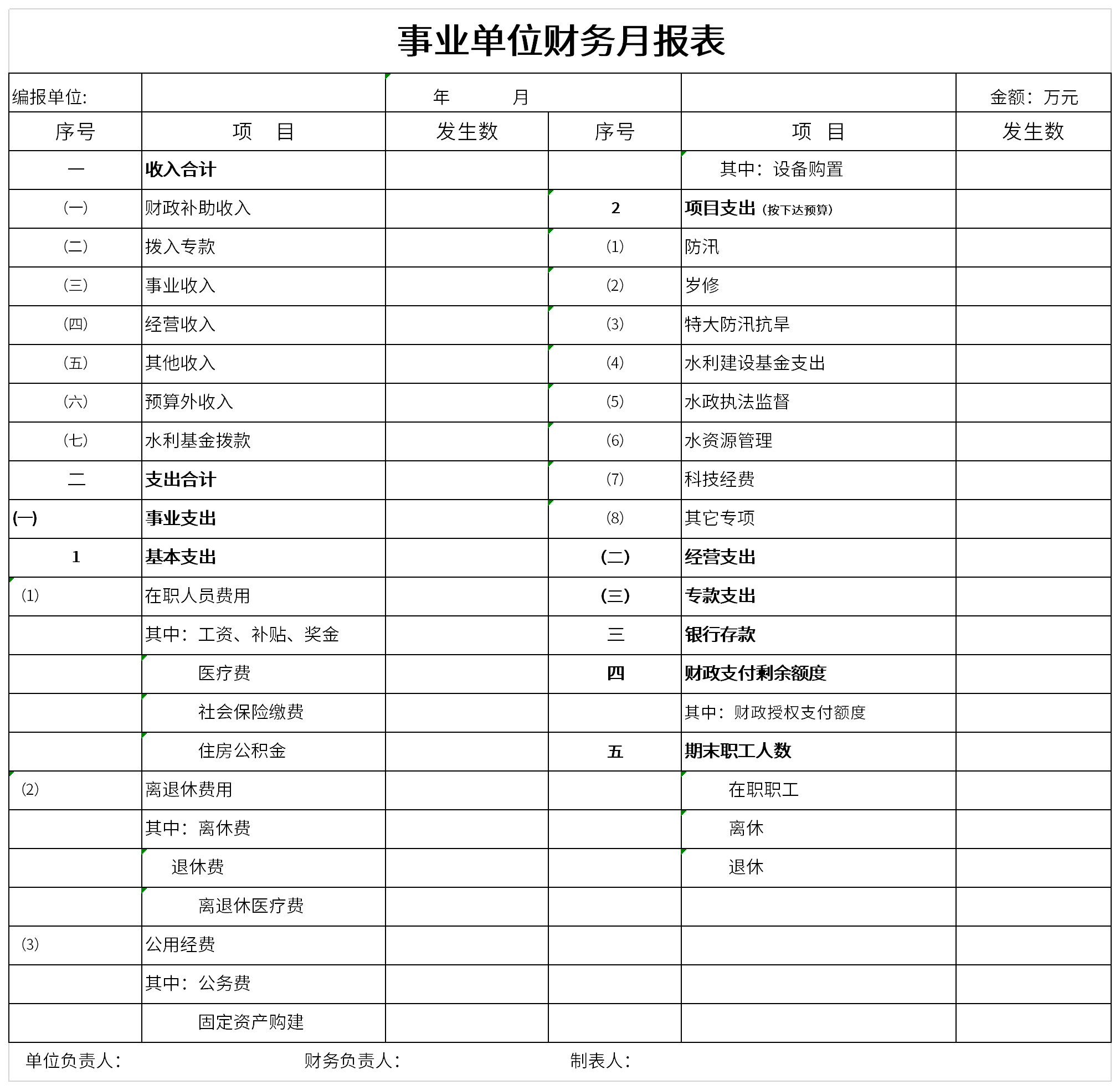 Screenshot of financial statements of public institutions