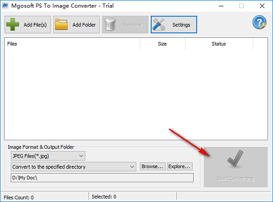 Mgosoft PS To Image Converter screenshot