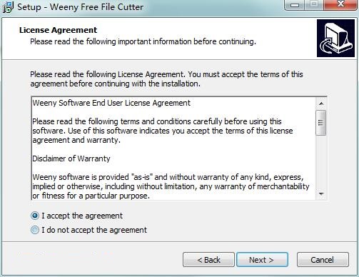 Screenshot of Weeny Free File Cutter