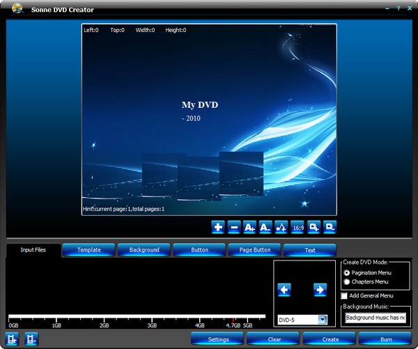 Screenshot of Sonne DVD Creator