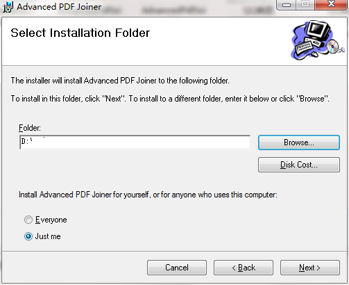 Screenshot of Advanced PDF Joiner