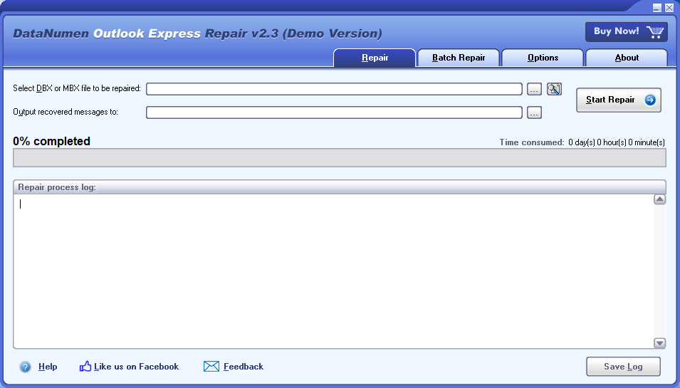 DataNumen Outlook Express Repair screenshot