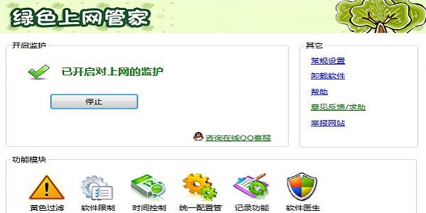 Screenshot of Green Internet Manager