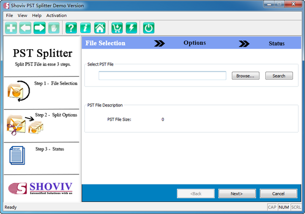 Shoviv PST Splitter screenshot