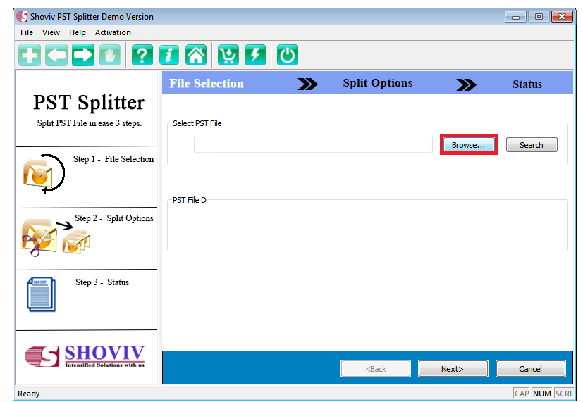 Shoviv PST Splitter screenshot