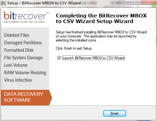 BitRecover MBOX to CSV Wizard screenshot