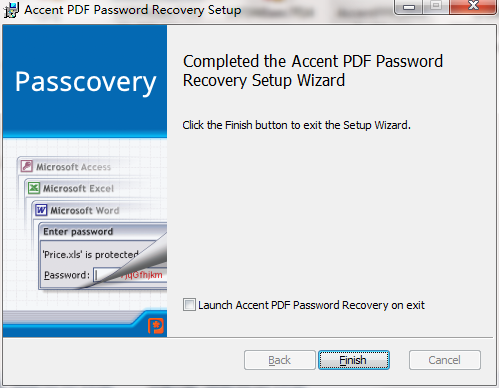 Accent PDF Password Recovery screenshot