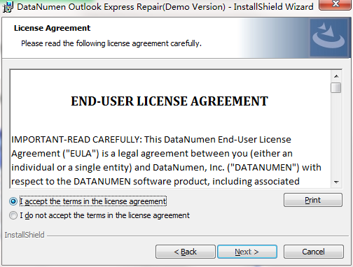 DataNumen Outlook Express Repair screenshot