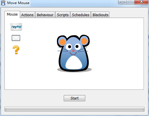 Screenshot of automatic mouse movement software (Move Mouse)