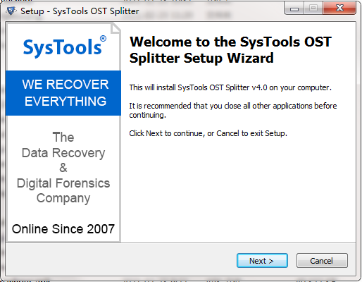 SysTools OST Splitter screenshot