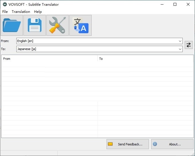 VOVSOFT SUBTITLE Translator Screenshot