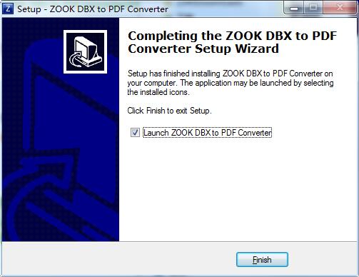 ZOOK DBX to PDF Converter screenshot