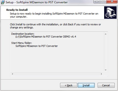 SoftSpire MDaemon to PST Converter screenshot