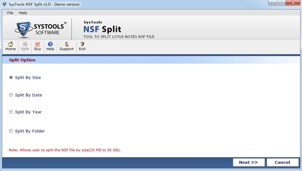 SysTools NSF Split screenshot