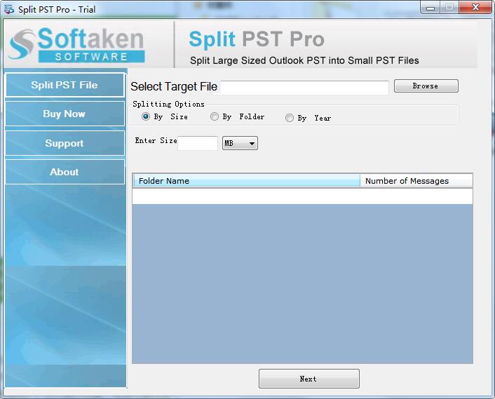 Softaken Split PST Pro screenshot