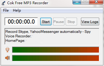 Screenshot of Cok Free MP3 Recorder