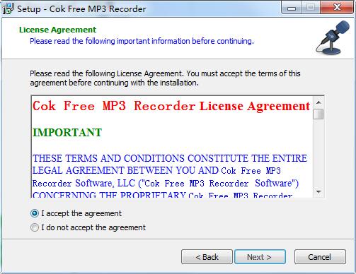 Screenshot of Cok Free MP3 Recorder