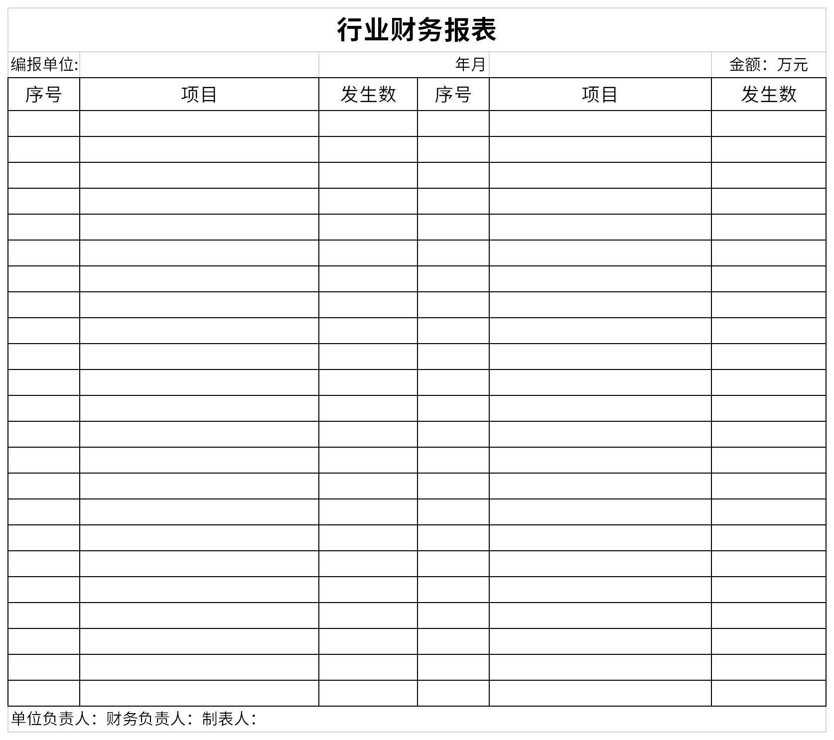 Screenshot of small business financial statements