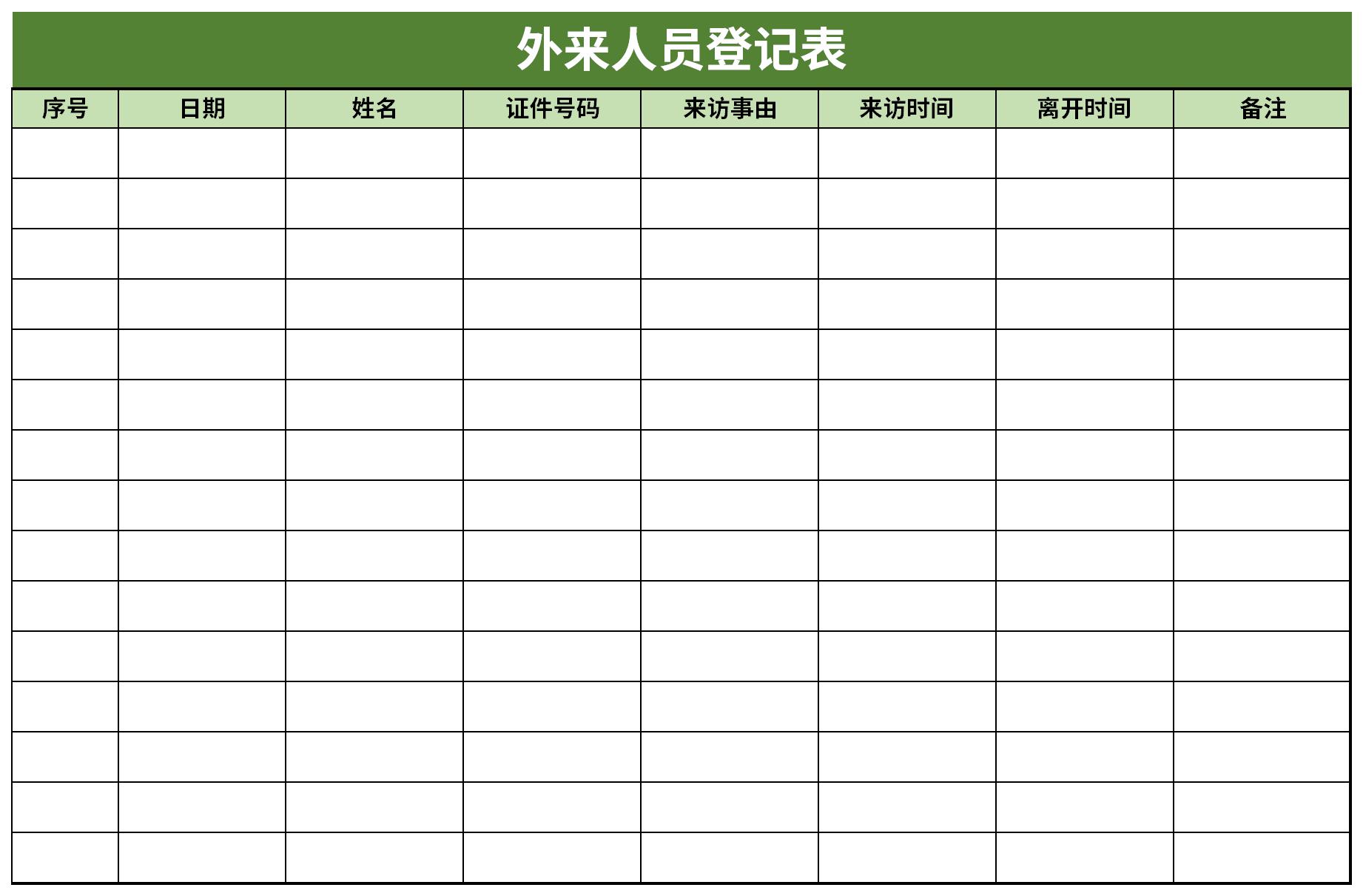 Screenshot of foreigner registration form