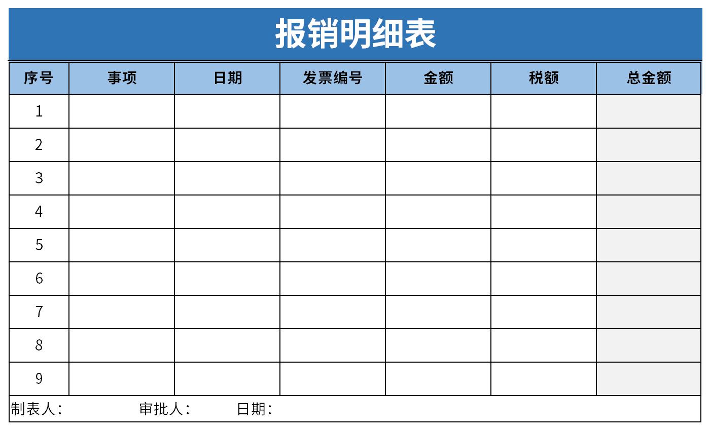 Screenshot of reimbursement details form