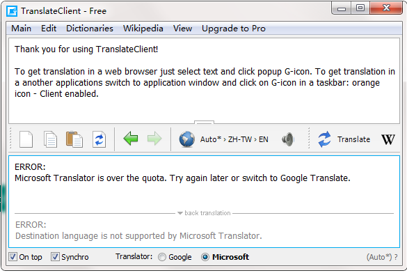 Google Translate screenshot