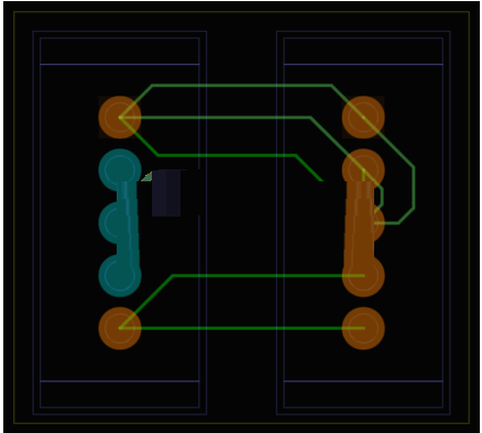 PCB layout design tool (FreePCB) screenshots