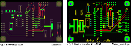 PCB layout design tool (FreePCB) screenshots