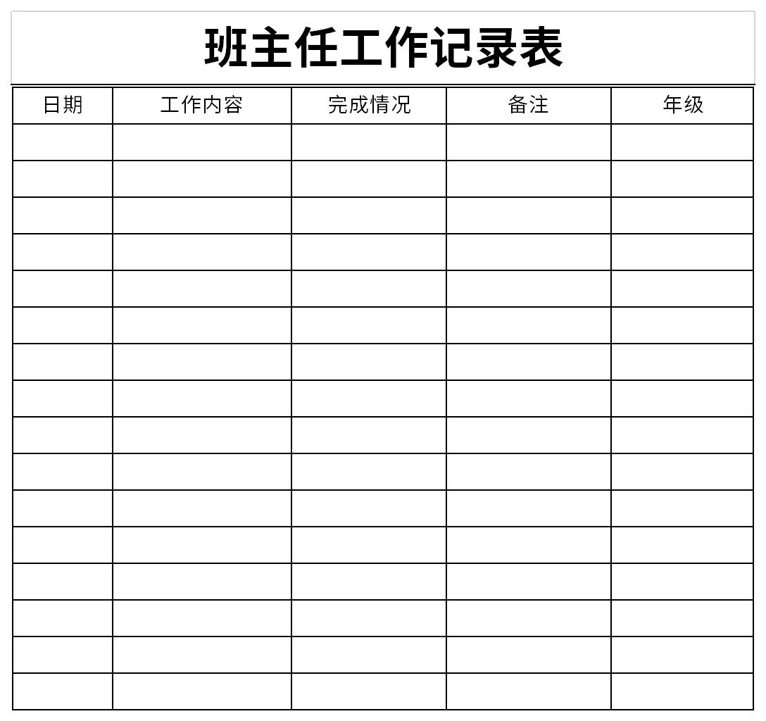 Screenshot of the head teacher work record form