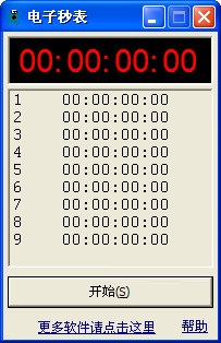 Screenshot of electronic stopwatch