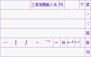 Screenshot of three-stroke input method