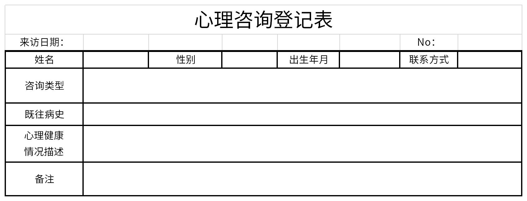 Screenshot of psychological consultation registration form