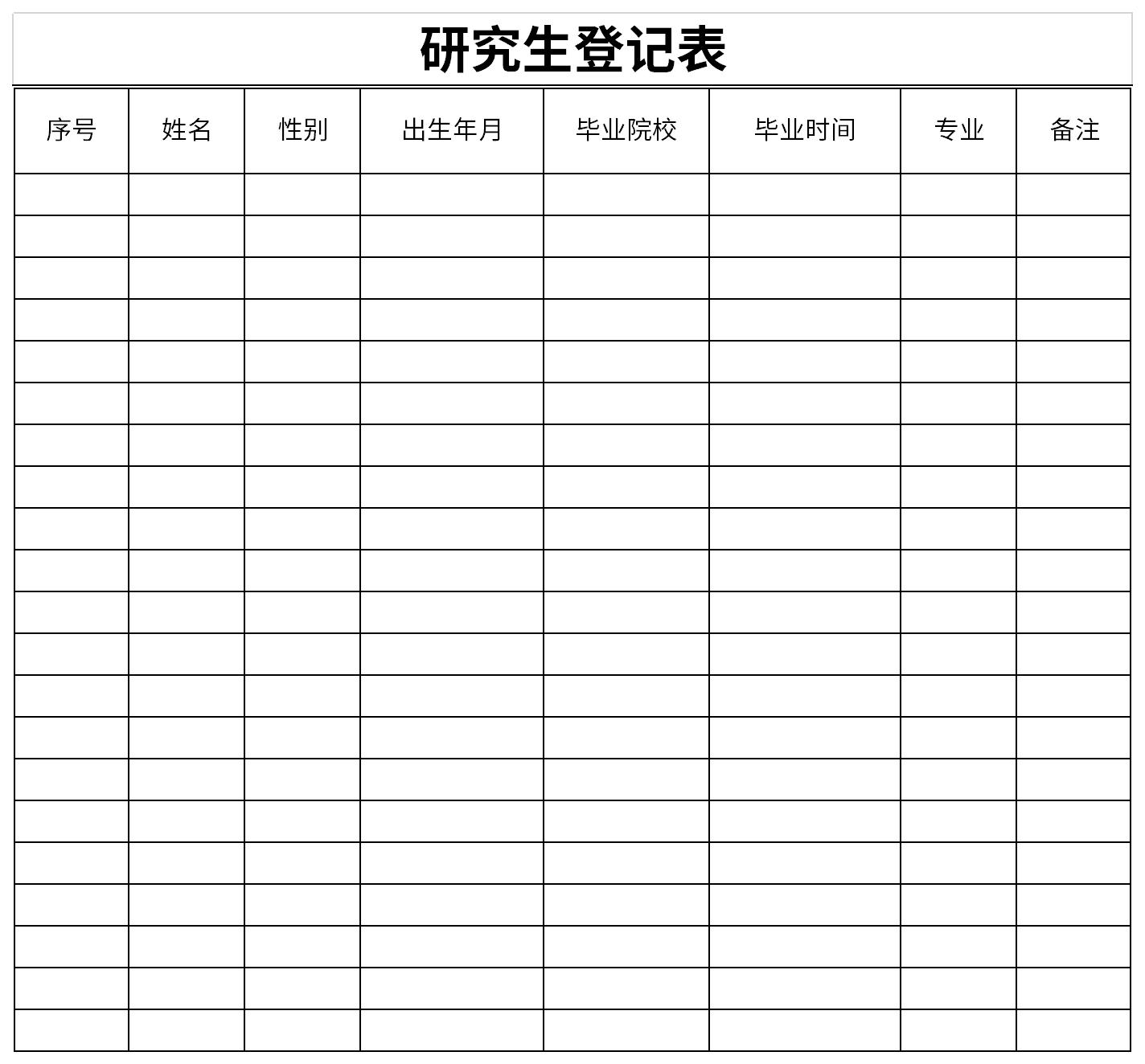 Screenshot of graduate student registration form