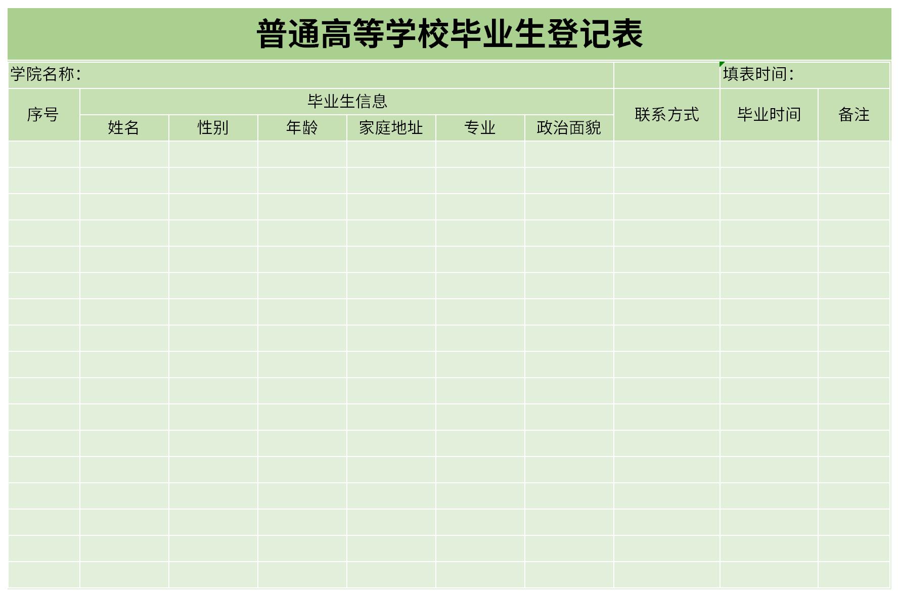 Screenshot of registration form for graduates of ordinary colleges and universities