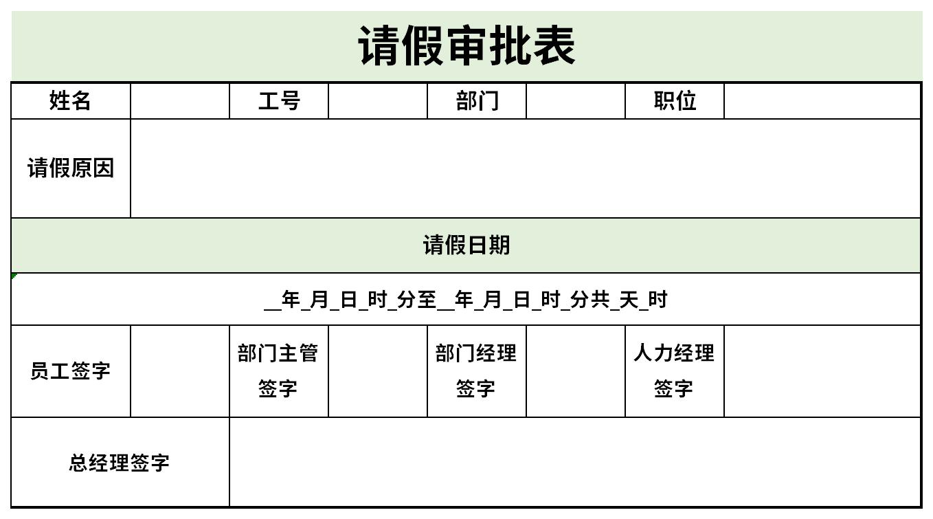 Screenshot of the approval form for leave