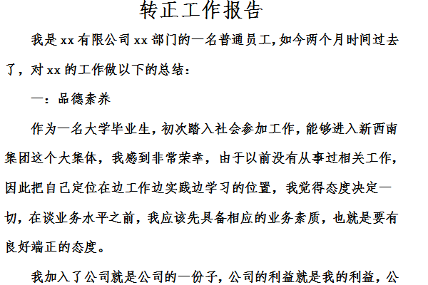 Screenshot of regularization work report