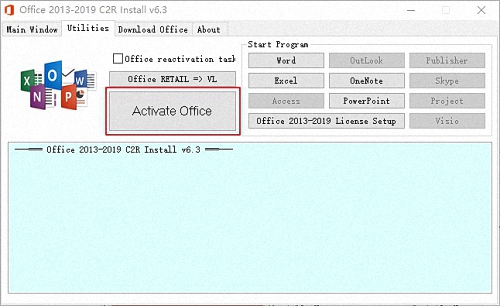 screenshot of Office 2019