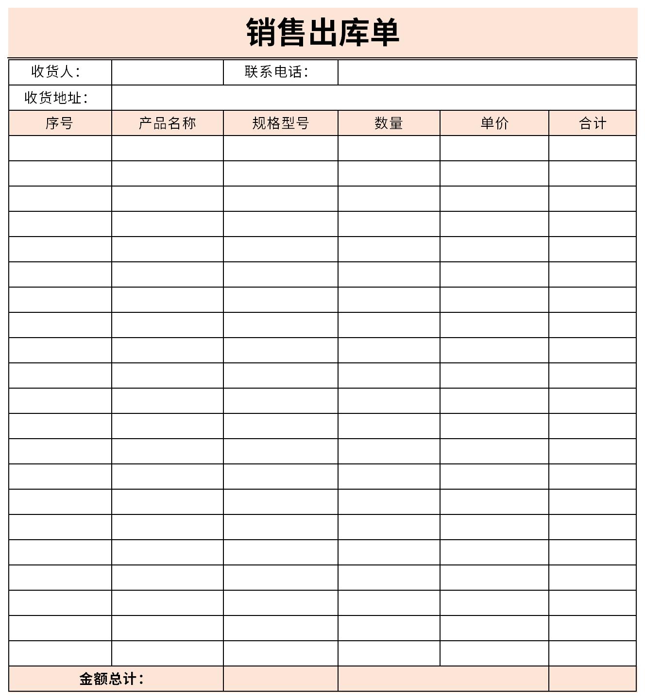 Screenshot of sales issue order