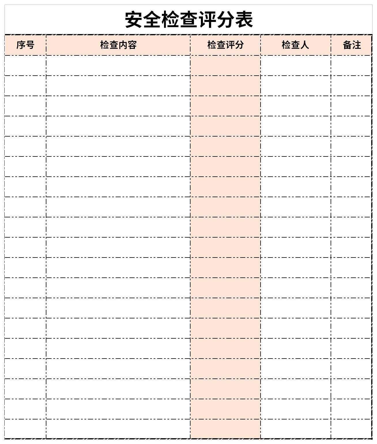 Screenshot of building safety inspection score sheet