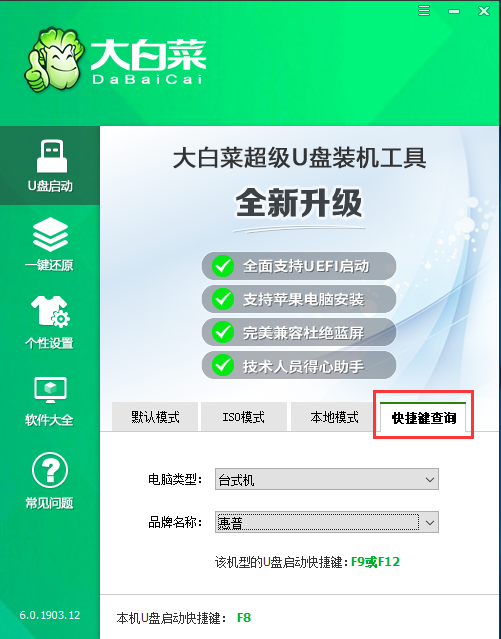 Screenshot of Chinese cabbage super USB boot disk