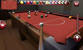 Real billiards: Screenshot of Snooker Pond