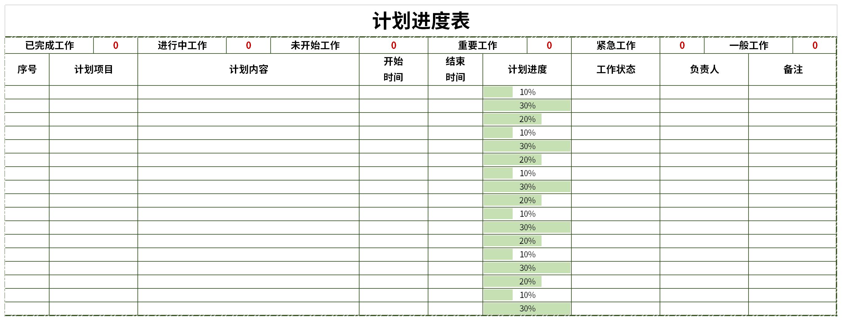 Screenshot of production plan schedule