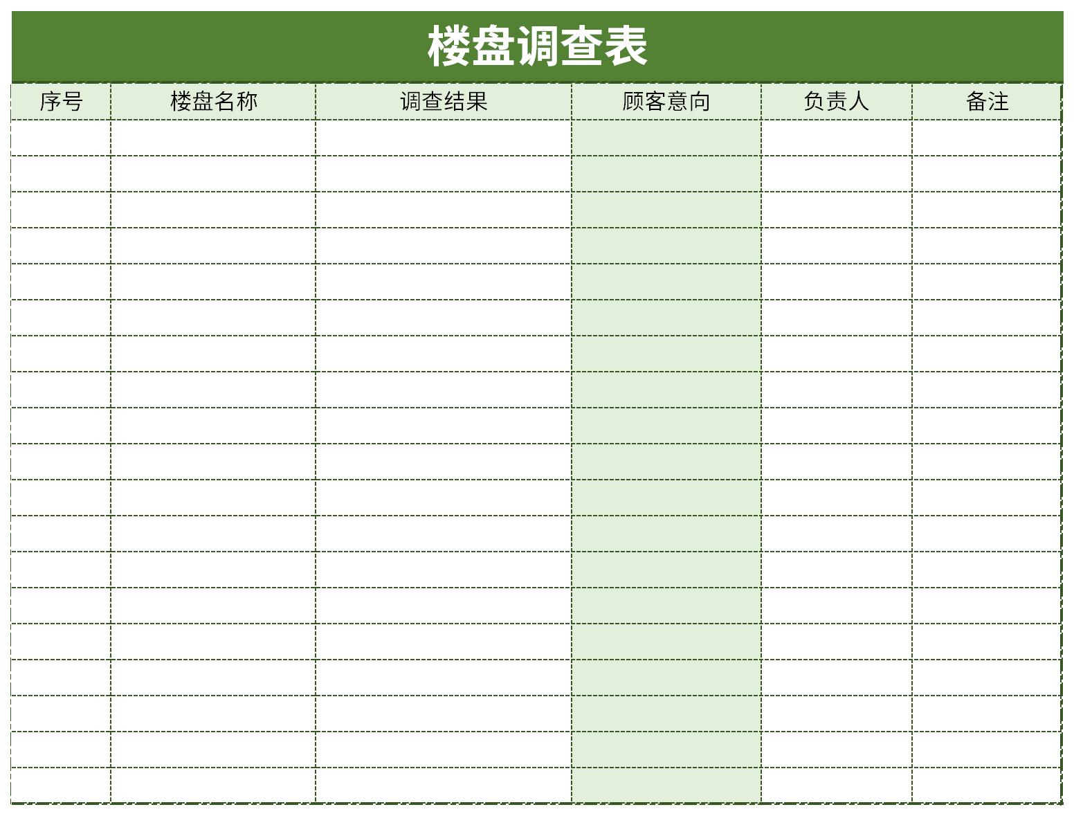 Screenshot of real estate survey form