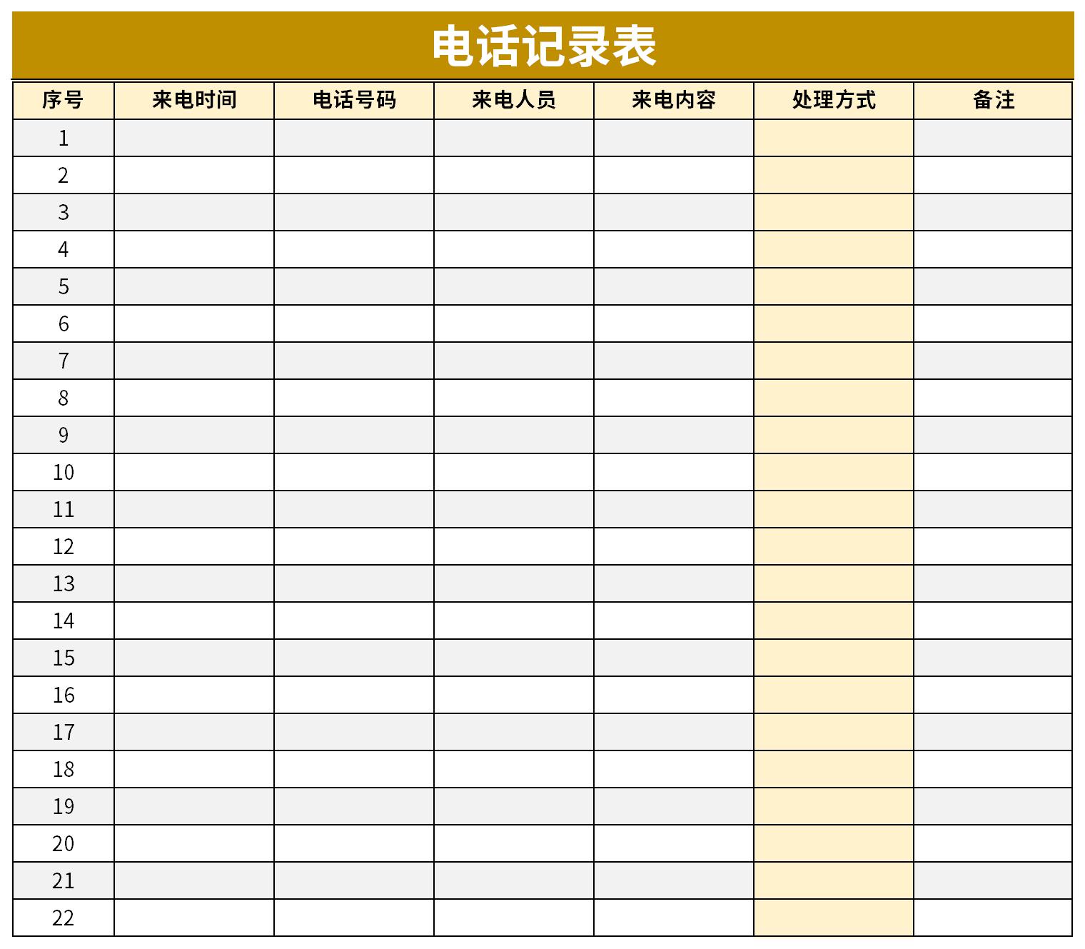 Screenshot of telephone interview record form