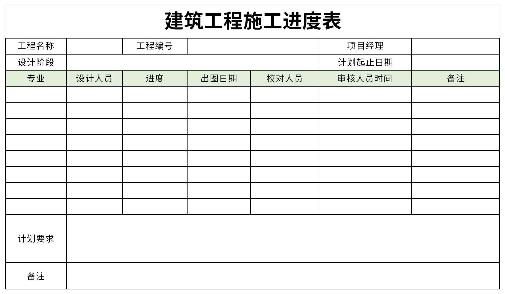 Screenshot of construction schedule of construction project