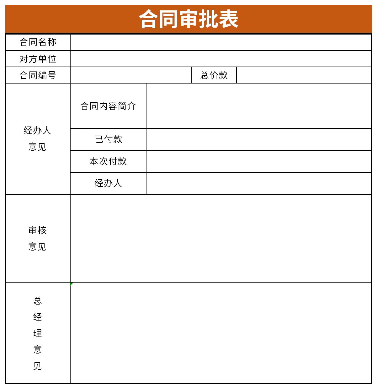 Screenshot of contract countersign approval form