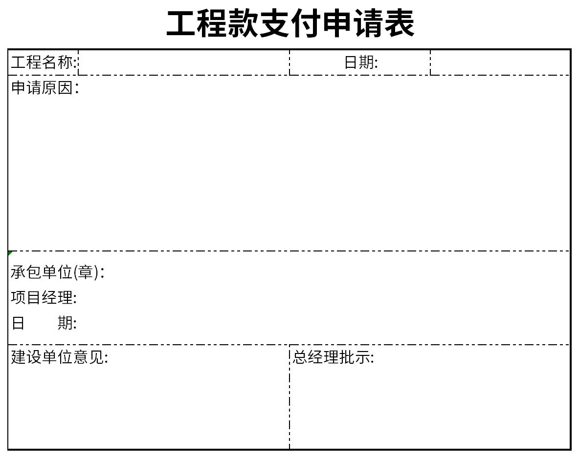 Screenshot of project payment application form