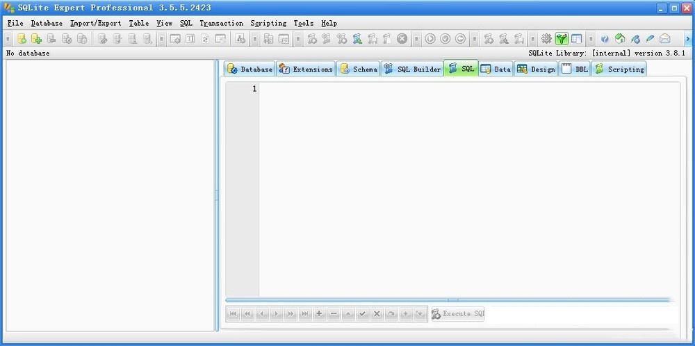 Screenshot of sqlite visualization tool