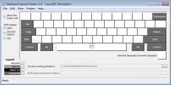 Keyboard layout screenshot