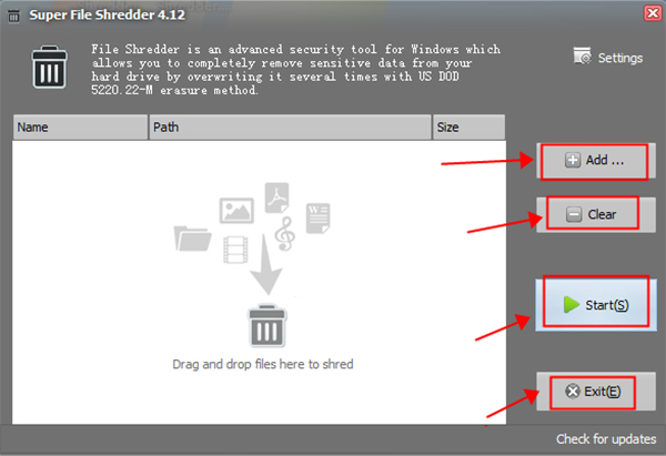 Super file shredder online use