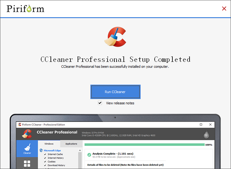 CCleaner Free (system cleaning software) screenshots